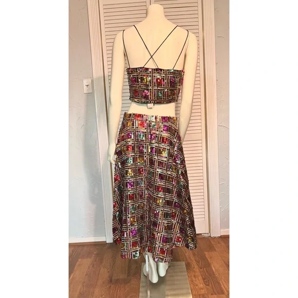 NWT Anthropologie Maeve Sequined Deco Skirt Set - Picture 5 of 8